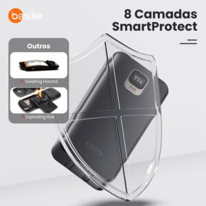 Basike Power Bank, Carregador Portátil Universal 20000mAh, USB-A(até 22.5W)+USB-C(até PD20W), Carregamento Rápido, Led Indicador de Bateria para iPhone/Samsung/Huawei/Xiaomi (Preto) - Imagem 7