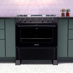 Fogão 5 bocas Atlas Mônaco Plus Preto com Acendimento Automático e Mesa Inox - Imagem 2