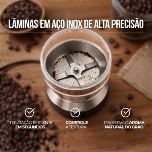 Moedor de Café Elétrico Inox 220V para Grãos Temperos e Especiarias - Imagem 5