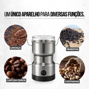 Moedor de Café Elétrico Inox 220V para Grãos Temperos e Especiarias - Imagem 4