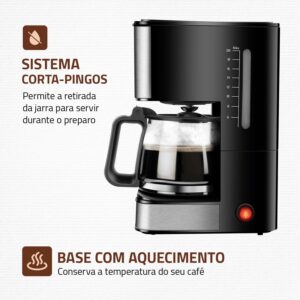 MONDIAL Cafeteira Elétrica Dolce Arome, 220V, 550W, Preto/Inox - C-43-20X-SI - Imagem 7