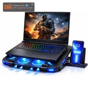 Generic, Base Suporte Notebook Refrigerada Ajustável Até 17 Polegadas Com Usb e Silencioso - Imagem 1