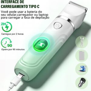 2 em 1 Aparador de biquíni para mulheres - barbeador elétrico indolor, IPX7 à prova d'água, Carregável, aplicável a biquíni, pernas, braços e axilas - Imagem 9