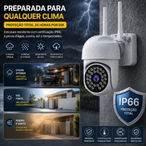 Câmera de Segurança WiFi Externa Full HD 1080P PTZ 355° 2 Antenas, Visão Noturna, Áudio Bidirecional, Rastreamento Automático, IP66, Acesso pelo Celular, Compatível com Cartão até 128GB - Imagem 8