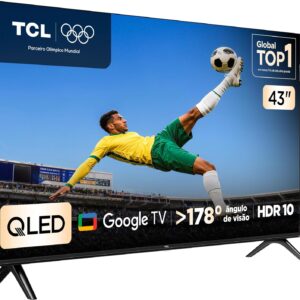 TCL, Smart TV, 43 Polegadas, FHD QLED, WiFi, Bluetooth, Google TV, 2 HDMI, HDR10, Dolby Audio, 43S5K - Imagem 2