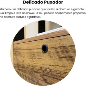 Estante Organizadora com porta basculante MATCH cor Pinho/Preto - Artely - Imagem 12