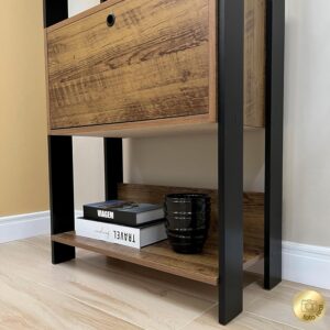 Estante Organizadora com porta basculante MATCH cor Pinho/Preto - Artely - Imagem 17