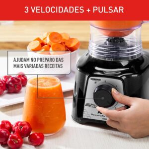 Liquidificador Arno Power Mix 700W LQ19, Preto, Jarra de 2,4L, 4 Lâminas AFIAMAX 18% Mais Afiadas, 3 Velocidades, Alta Durabilidade e Desempenho Superior, 220V - Imagem 5