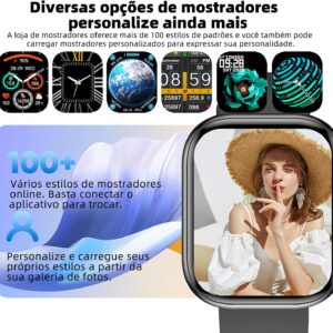 Relógio Inteligente Smartwatch FB047 com 1.83" Tela, Bluetooth, 100 Modos Esporte, IP68, 5 Dias Bateria - 37g Leve para Homens e Mulheres - Imagem 5