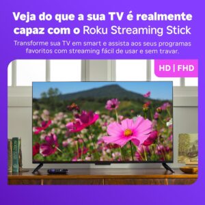 Dispositivo de Streaming para TV HD/FHD Roku Streaming Stick HD 2025 | com Controle Remoto por Comando de Voz, Compatível com Alexa, Siri e Google - Imagem 4