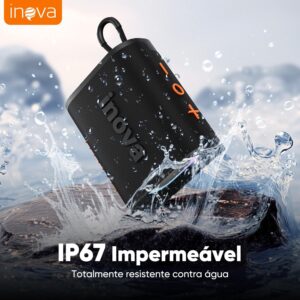 Caixa de Som, inava, Go-4 Pro, Bluetooth, Portátil,12h de reprodução, À Prova D'água IP67, Luzes RGB, TWS/FM/USB/TF(preto) - Imagem 6