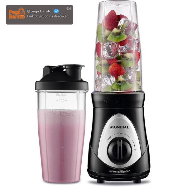 MONDIAL Personal Blender 220V, Preto/Cinza - DG-01