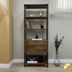 Estante Organizadora com porta basculante MATCH cor Pinho/Preto - Artely - Imagem 15
