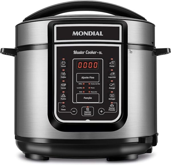 Panela de Pressão Digital MONDIAL, 5L, 220V, Preto | Master Cooker, 900W, PE-38