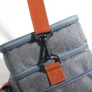Bolsa Termica Lancheira Grande Bolsa Preta | Dois Andares, Alça Ombro, Marmita, Passeio, Academia - Imagem 6