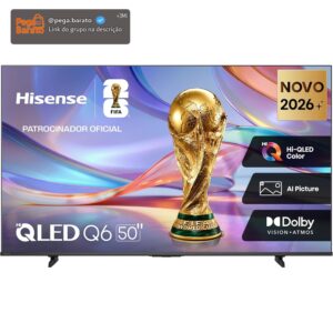 Hisense Smart TV 4K 50" Polegadas 50Q6QVV com Processador AI, Dolby Vision, HDR10+, HLG, Filmmaker Mode, Dolby Gaming, Dolby Atmos, MiraCast e Compatibilidade Alexa e Google - Imagem 1