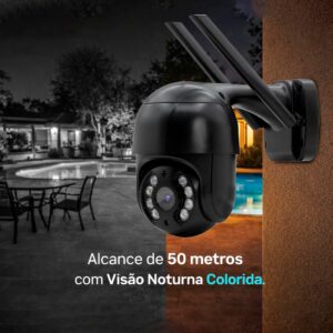 Câmera Segurança Monitoramento IP Speed Dome Full HD 1080p Wi-Fi IP67 Externa Visão Noturna Cor Yoosee Zoom Digital - Imagem 6