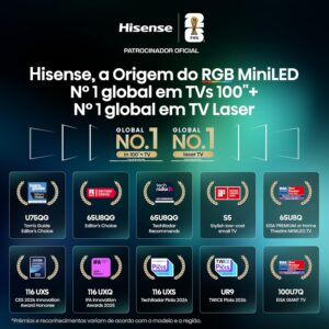 Hisense Smart TV 4K 50" Polegadas 50Q6QVV com Processador AI, Dolby Vision, HDR10+, HLG, Filmmaker Mode, Dolby Gaming, Dolby Atmos, MiraCast e Compatibilidade Alexa e Google - Imagem 5
