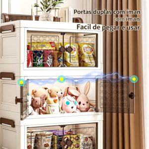 BEMMY Armário Multiuso Caixa Armazenamento Dobrável Rodinha,Armário Organizador Grande Dobrável de 5 Níveis 131.5 * 55 * 28CM - Imagem 6