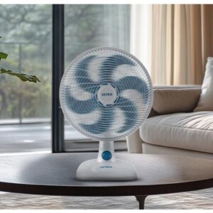 Ventilador de Mesa Ultra V-UT-30-01 30cm 6 Pás 3 Velocidades Branco e Azul - Imagem 3