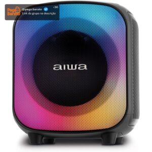 Caixa de Som PartyBox AIWA PB-07 Bluetooth 8H RGB USB TWS Preto - Imagem 1