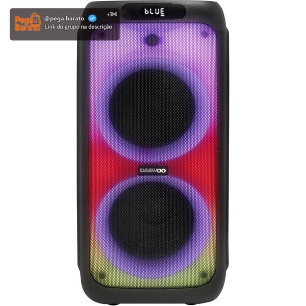 Caixa de Som Portátil Partybox 2000, Modelo DW2000, Conexão Bluetooth Versão 5.0, Cor Preta, Daewoo.