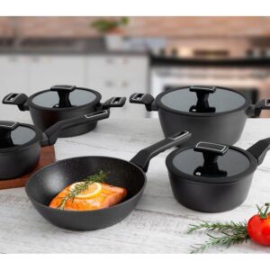 Jogo de Panelas Brinox Revestimento Cerâmico Preto 5 Peças Carbon Ceramic Life - Imagem 4