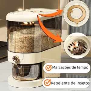 Pote Dispensador 5kg Arroz Feijão Grãos Com Medidor Vedação - Imagem 4