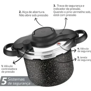 Panela De Pressão Rochedo Clipso Stone Pro 4,5l - Imagem 5