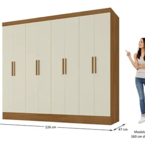 Guarda Roupa Casal 8 Portas 4 Gavetas Jatobá Yescasa - Imagem 4
