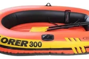 Bote Explorer 300 Intex + Bomba Manual E Remos Suporta 186kg - Imagem 9