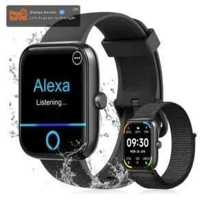 Relógio Inteligente Smartwatch Alexa Chamadas NOVANTE Masculino Feminino Esportivo Ip68 Bluetooth Notificações Instantâneas Tela Hd 1.83 300mAh 10Dias Monitor Cardíaco Spo2 Sono Ecg Pagamento Offline - Imagem 1