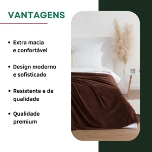 Cobertor Manta Microfibra Casal 2,20 X 1,80 Quentinha Toque Aveludado Confortável Luxo Cor Marrom - Imagem 3