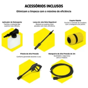 Lavadora de Alta pressão Kärcher Compacta 1500 PSI/Libras 1400W 300L/h com Aplicador de Detergente e Lança Regulável 127v - Imagem 10