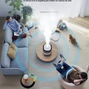 Umidificador De Ar Ultrassônico 4000ml Lareira Chama Branco - Imagem 6