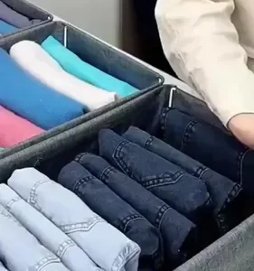 4 Caixas Organizadora De Guarda Roupa Cesto Gaveta Dobrável - Imagem 2