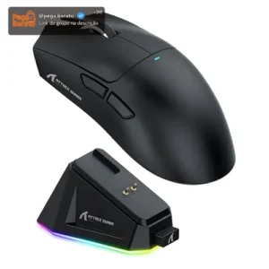 Mouse Gamer X11 Attack Shark Tri Mode 22000dpi Paw3311 Dock Cor Preto - Imagem 1