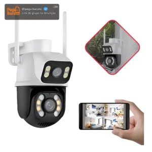 Camera Segurança Externa Lente Dupla Rastreamento Zoom A28b Cor Branco iCSee - Imagem 1