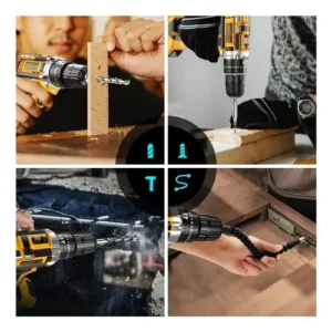 Ecosen Parafusadeira Furadeira Sem Fio 8Ah Bateria Duas Baterias Amarela 60hz - Imagem 10