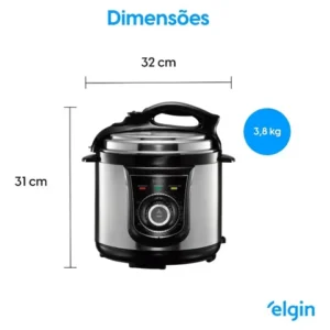 Panela De Pressão Elétrica Elgin 4 Litros Segura 840w Preto - Imagem 4