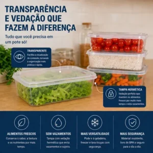 Kit 10 Potes 500ml Bpa Free Freezer Microondas Reutilizável - Imagem 5