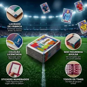 Kit Com 100 Envelopes Lacrados Para Colecionar Figurinhas da Copa Do Mundo FIFA 2026 Panini - Imagem 5