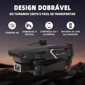 Mini Drone E88 Pro Com Câmera Dupla Wifi Com Case 2 Baterias + Ligenai Jozy Mini Controle Remoto Drone 2.4 Ghz - Imagem 2