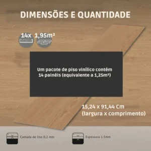 Piso Vinílico Autocolante Régua Adesiva Madeira 1,95m Pdeals - Imagem 9