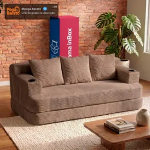 Sofá Cama Nami. 1,88m Xpand Tech Tecido Velourê Cama Inbox - Imagem 1