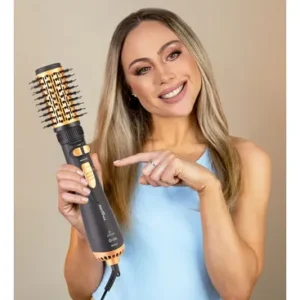 Escova Modeladora Rotativa Britânia Ber20pd 3 Temperaturas Cor Preto e Dourado - Imagem 3
