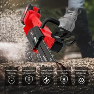 Motosserra Elétrica Brushless 16 Polegadas 2 Bateria 1600w - Imagem 9