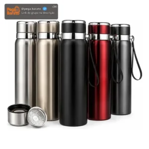 Garrafa Térmica 800ml Água Squeeze Inox Academia Com Alça - Imagem 1