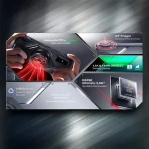 Smartphone Gamer Infinix GT30 PRO 5G - 12GB RAM 256GB Câmera Dupla 108MP+ Selfie 13MP NFC 6,78" Amoled 144Hz Dual Chip - Memória RAM Expansível Até 24GB - Chumbo - Imagem 3