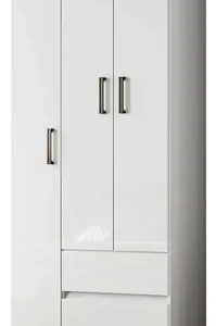 Guarda Roupa Solteiro 70cm 3 Portas Thales Branco S01 - Imagem 2